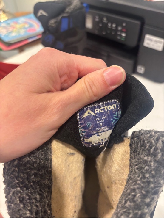 Acton Other - Kids' Black Winter Boots with Blue Accents